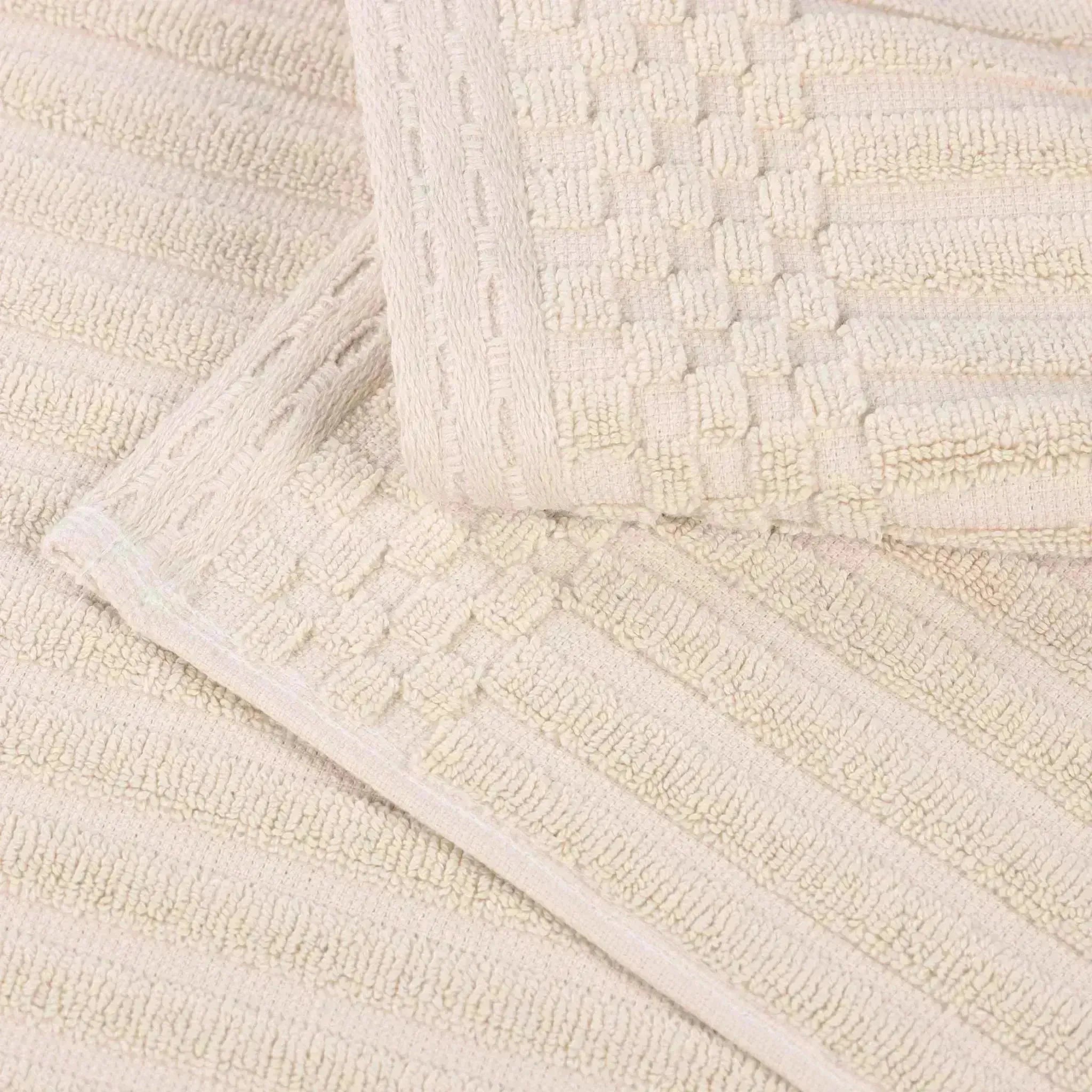 Cotton Rib Textured Ultra-Absorbent Bath Towel Set of 2