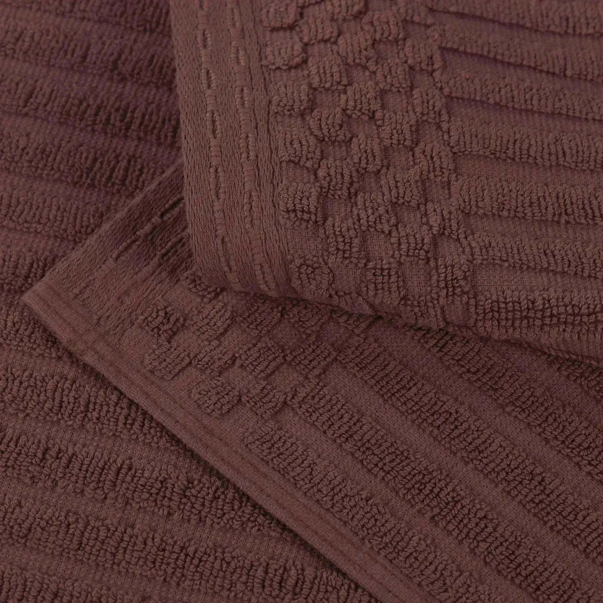 Cotton Rib Textured Ultra-Absorbent Bath Towel Set of 2