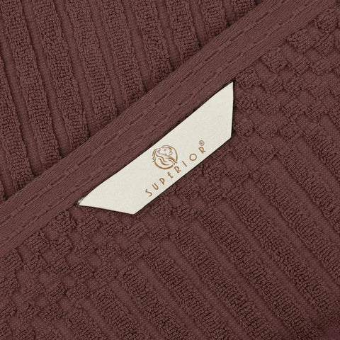 Ribbed Cotton Absorbent Bath Towel Set of 4
