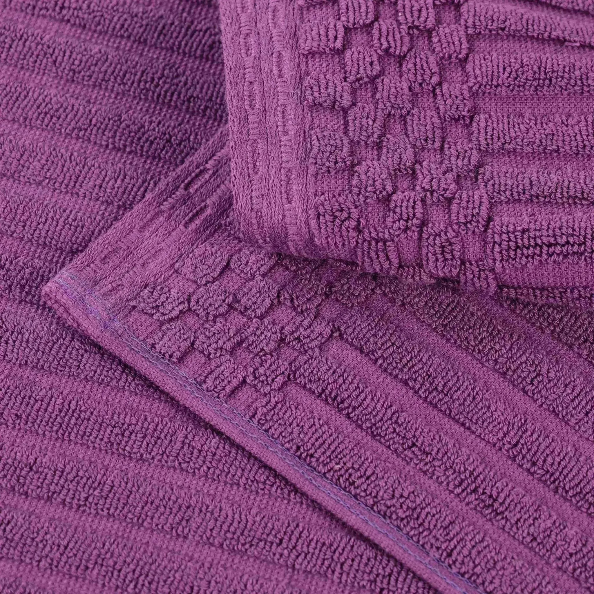 Cotton Rib Textured Ultra-Absorbent Bath Towel Set of 2