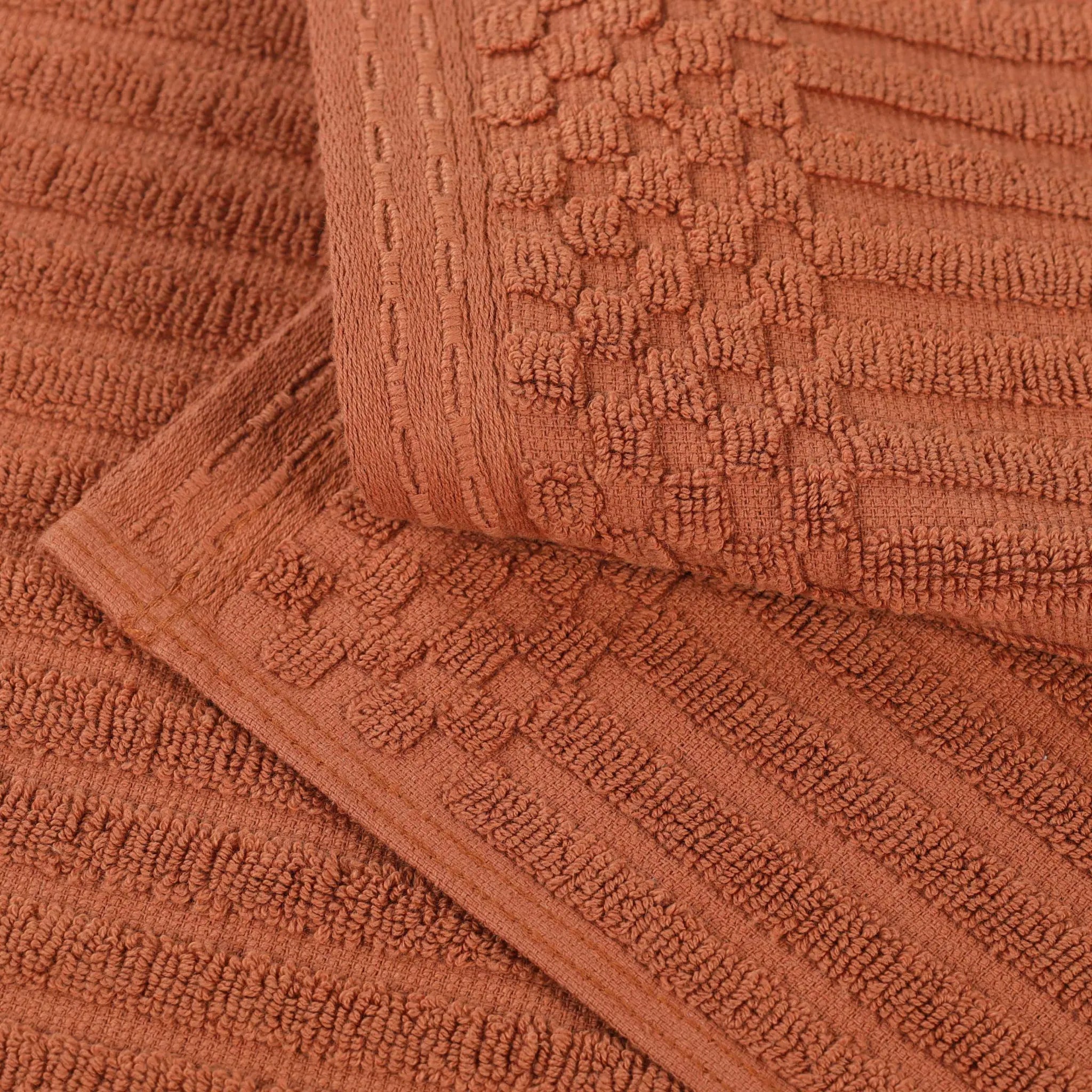 Soho Ribbed Cotton Absorbent 3 Piece Assorted Towel Set