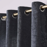 Noor Semi-Blackout Chenille Washable Grommet Curtains, Set of 2 Panels