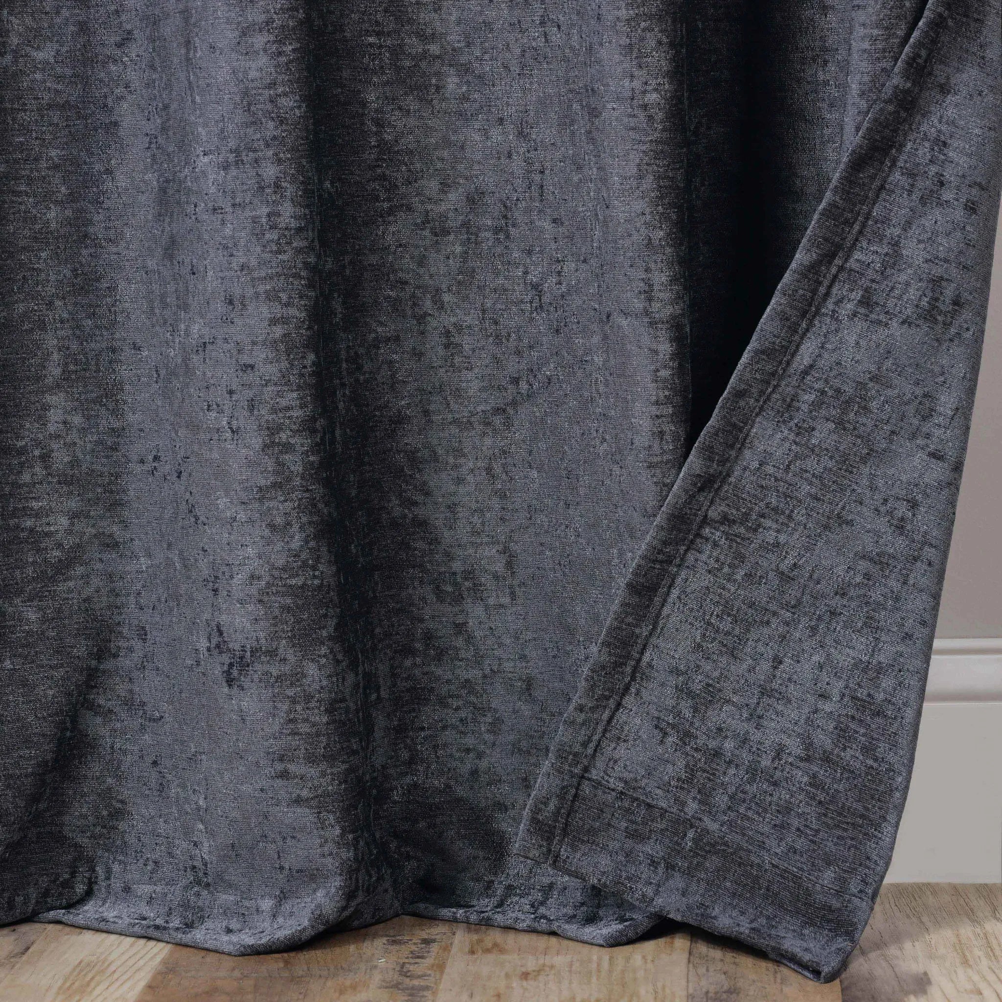 Noor Semi-Blackout Chenille Washable Grommet Curtains, Set of 2 Panels