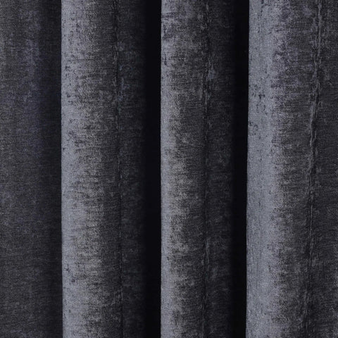 Noor Semi-Blackout Chenille Washable Grommet Curtains, Set of 2 Panels