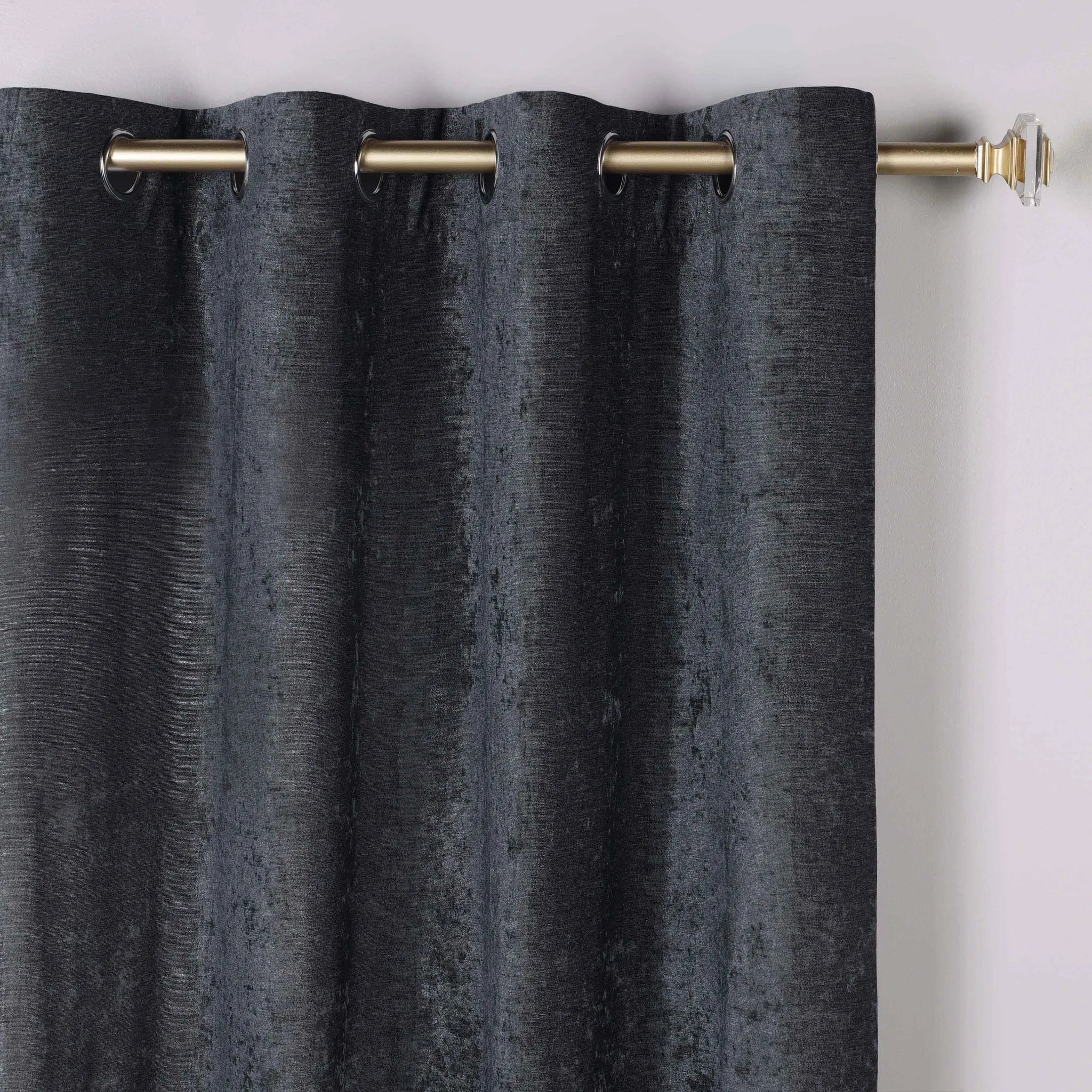 Noor Semi-Blackout Chenille Washable Grommet Curtains, Set of 2 Panels