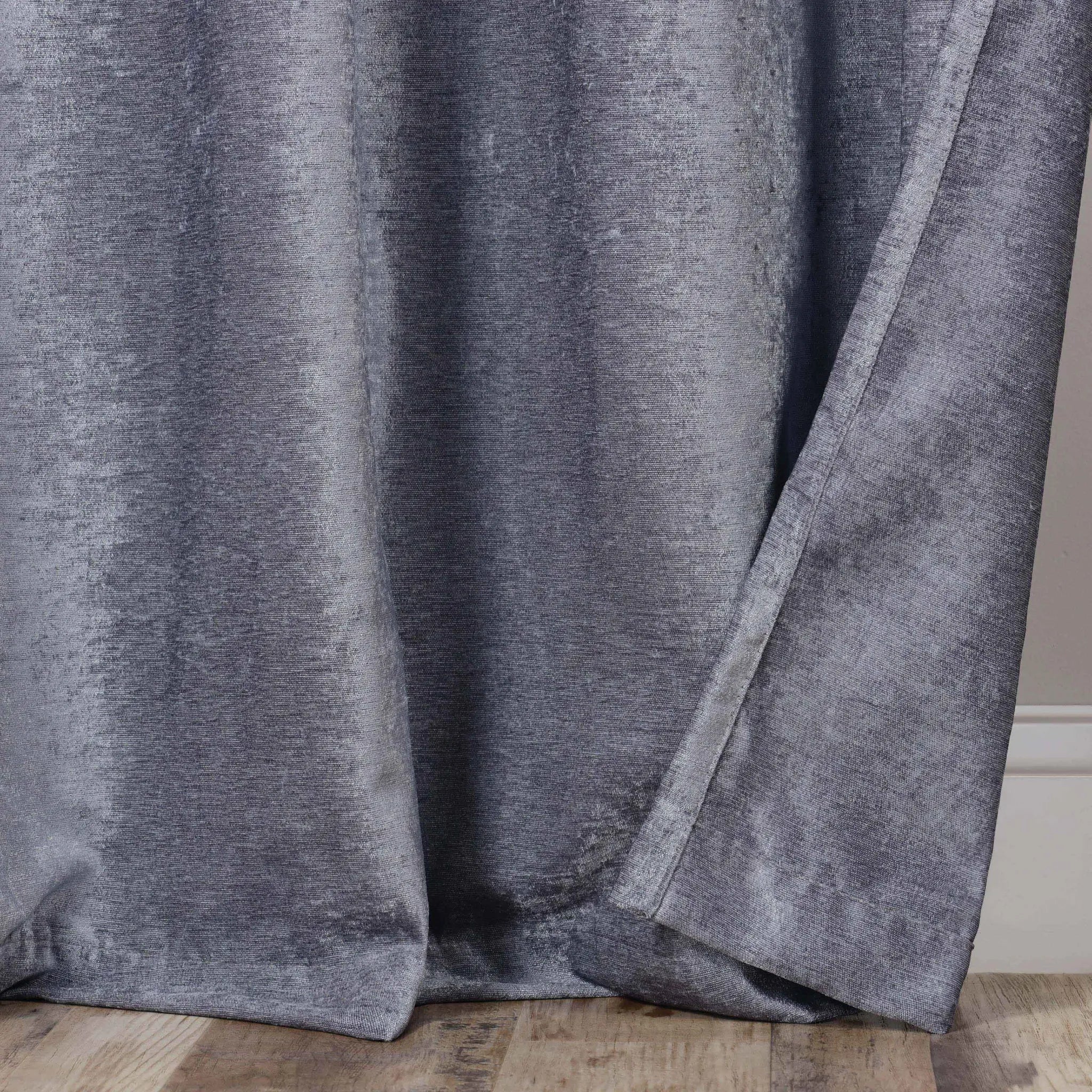 Noor Semi-Blackout Chenille Washable Grommet Curtains, Set of 2 Panels