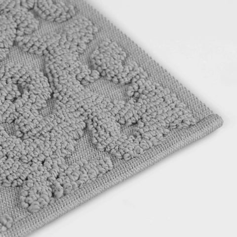 Venere Floral Scroll Textured Washable Bath Rugs, Set of 2