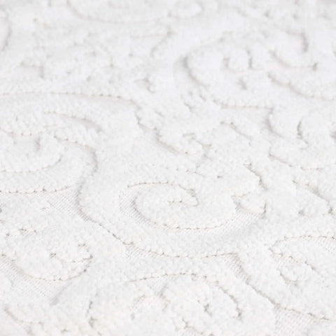Venere Floral Scroll Textured Washable Bath Rugs, Set of 2