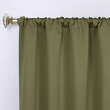 Solid Room Darkening Rod Pocket Blackout Curtain Panels, Set of 2