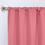 Solid Room Darkening Rod Pocket Blackout Curtain Panels, Set of 2