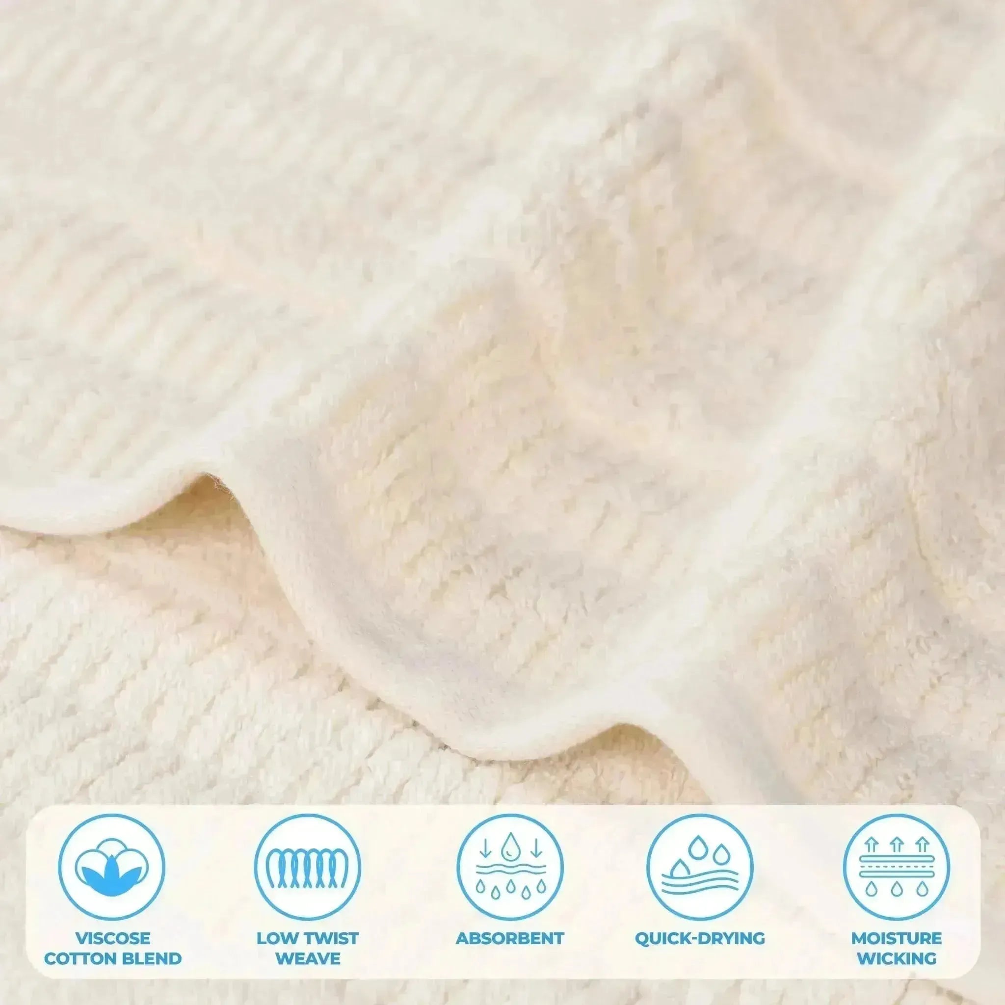 Mika Smart Twist Viscose Cotton Blend Solid Ribbed 9 Piece Towel Set