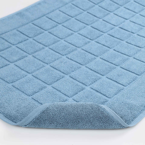 Nora Cotton Thick Solid Checkered Washable Bath Mat Set of 2