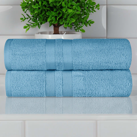 Ultra-Soft Cotton Solid Medium Weight Absorbent Bath Towel Set of 2