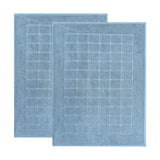 Nora Cotton Thick Solid Checkered Washable Bath Mat Set of 2