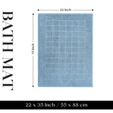 Nora Cotton Solid Absorbent Thick Checkered Washable Bath Mat Set of 2