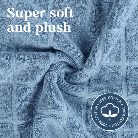 Nora Cotton Thick Solid Checkered Washable Bath Mat Set of 2