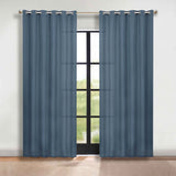 Classic Modern Solid Room Darkening Blackout Curtain Panels, Set of 2