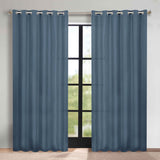 Classic Modern Solid Room Darkening Blackout Curtain Panels, Set of 2