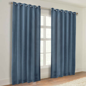 Classic Modern Solid Room Darkening Blackout Curtain Panels, Set of 2