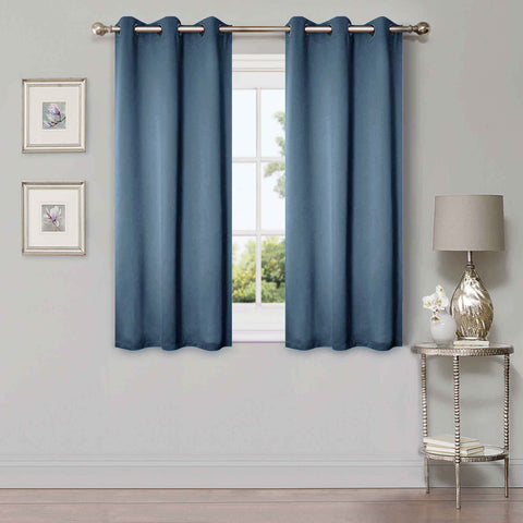 Classic Modern Solid Room Darkening Blackout Curtain Panels, Set of 2