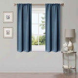 Solid Room Darkening Rod Pocket Blackout Curtain Panels, Set of 2