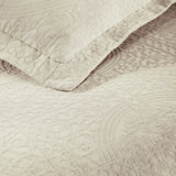 Lightweight Cotton Bedspread Sets 3-Piece Fleur De Lis Jacquard Matelassé
