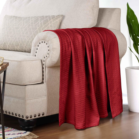 100% Cotton Thermal Blanket – Diamond Weave All-Season, Lightweight & Breathable