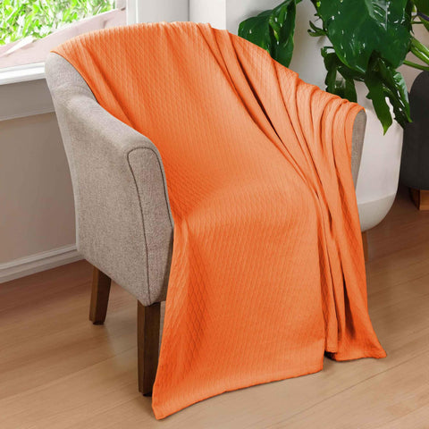 100% Cotton Thermal Blanket – Diamond Weave All-Season, Lightweight & Breathable