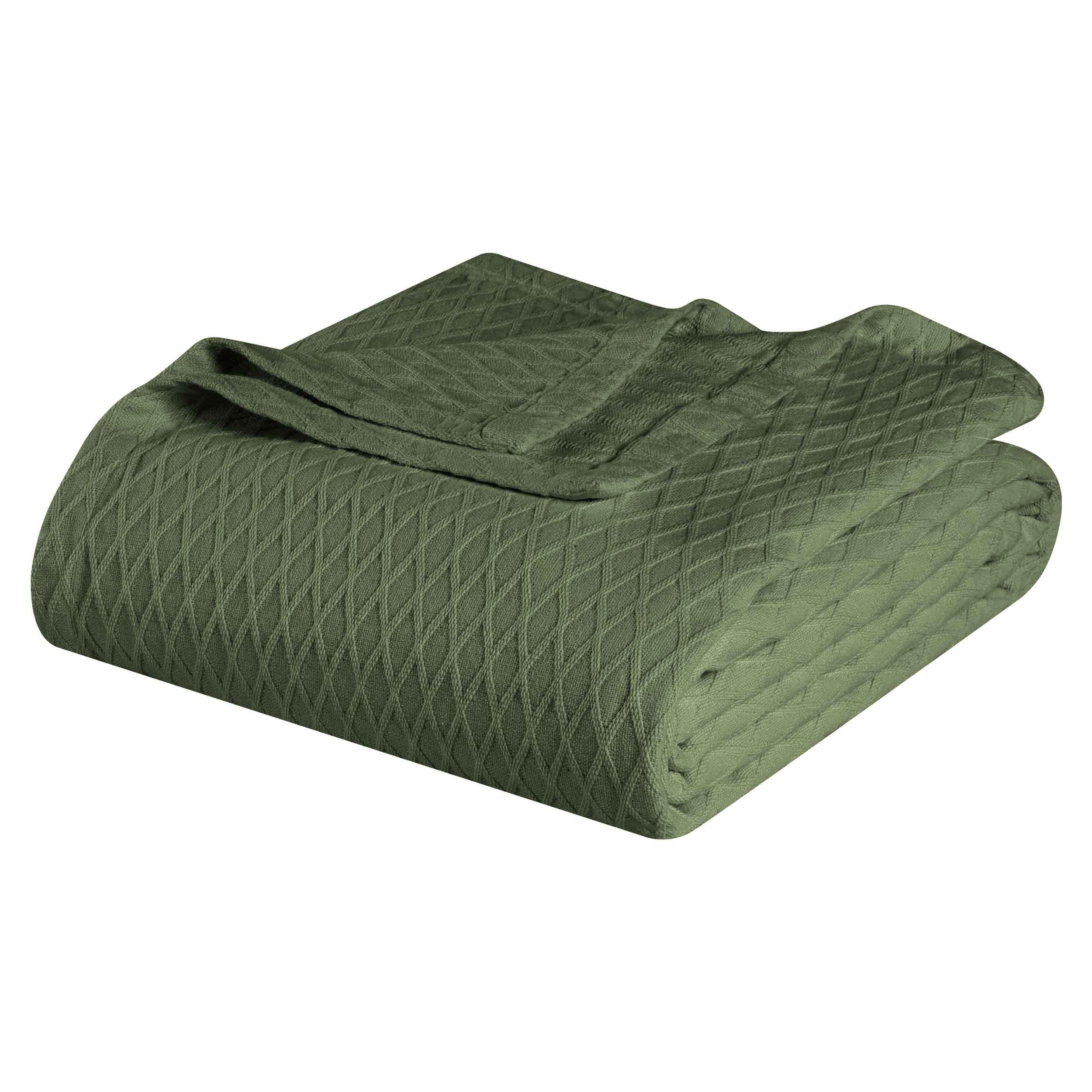 Diamond Weave Modern Classic Geometric All-Season Cotton Blanket