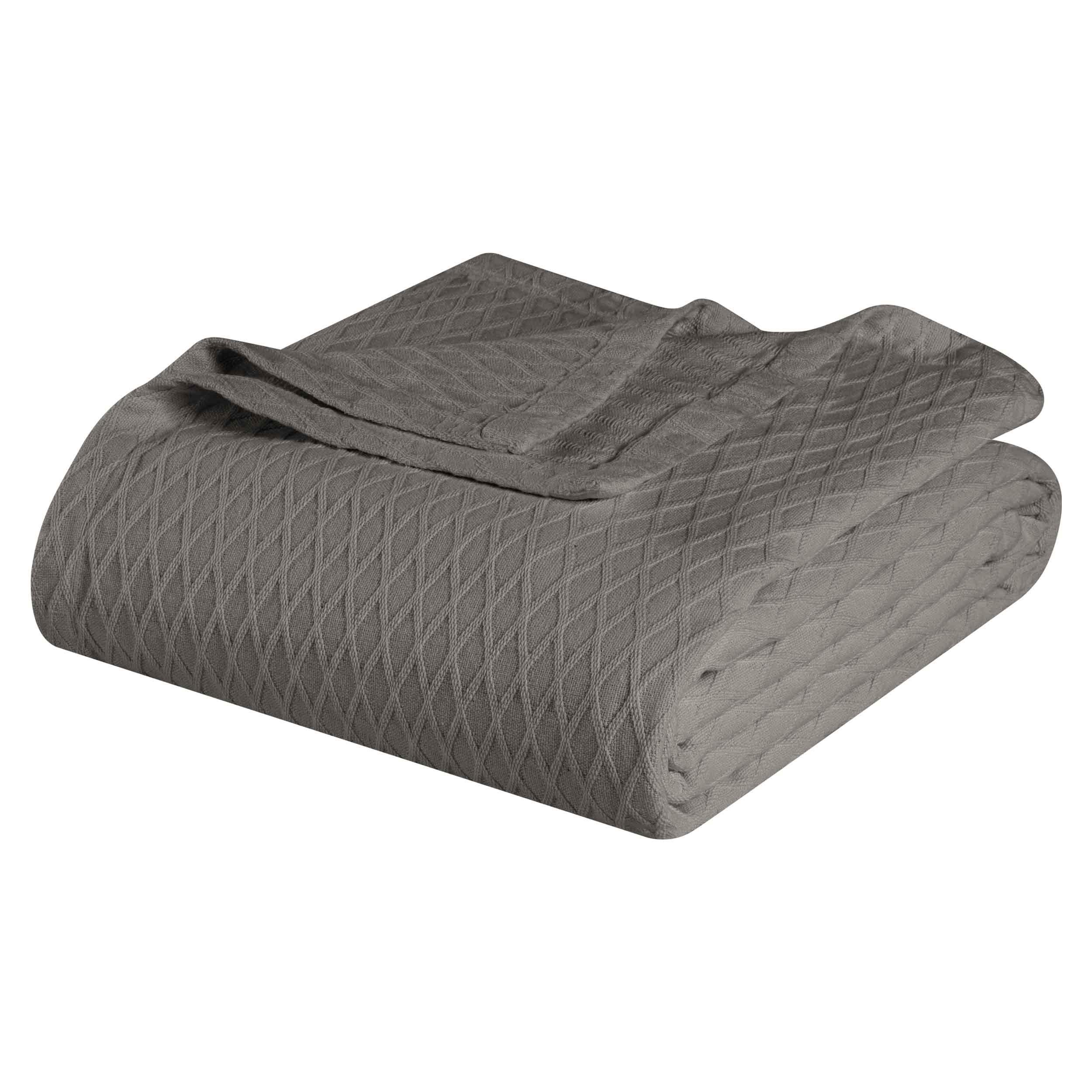 Diamond Weave Modern Classic Geometric All-Season Cotton Blanket