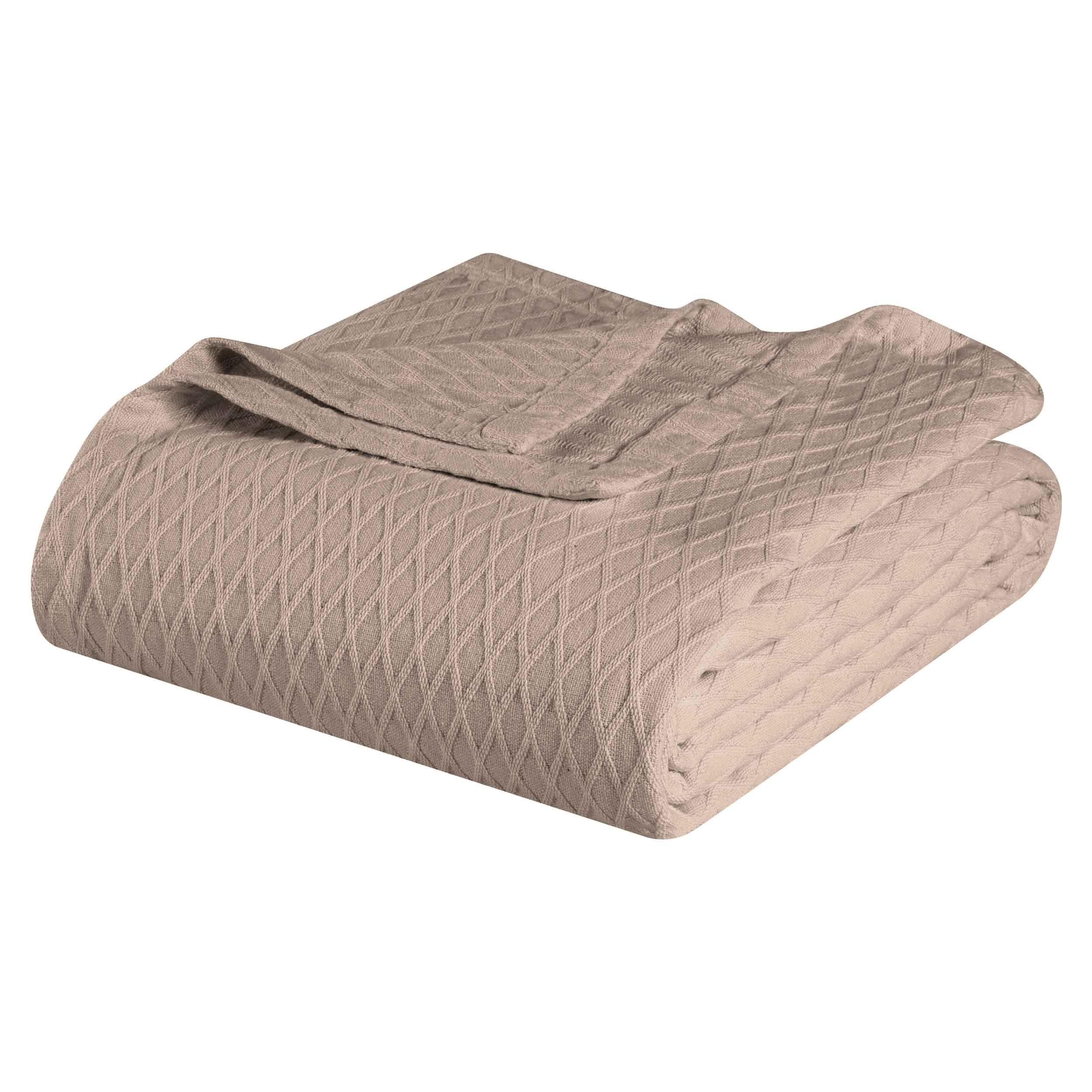 Diamond Weave Modern Classic Geometric All-Season Cotton Blanket