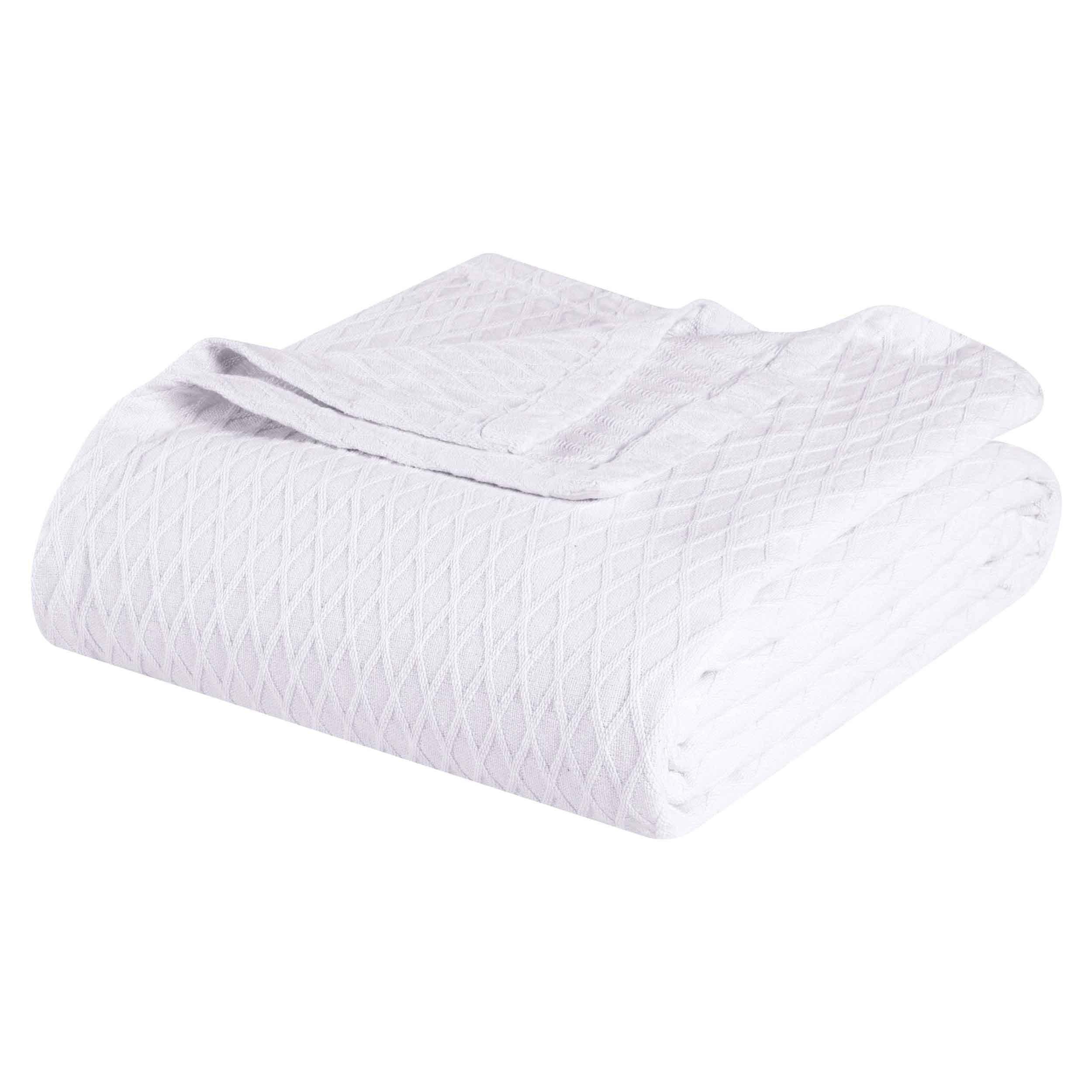 Diamond Weave Modern Classic Geometric All-Season Cotton Blanket