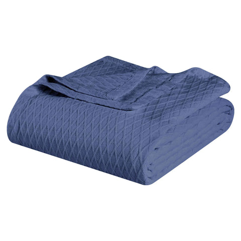 100% Cotton Thermal Blanket – Diamond Weave All-Season, Lightweight & Breathable