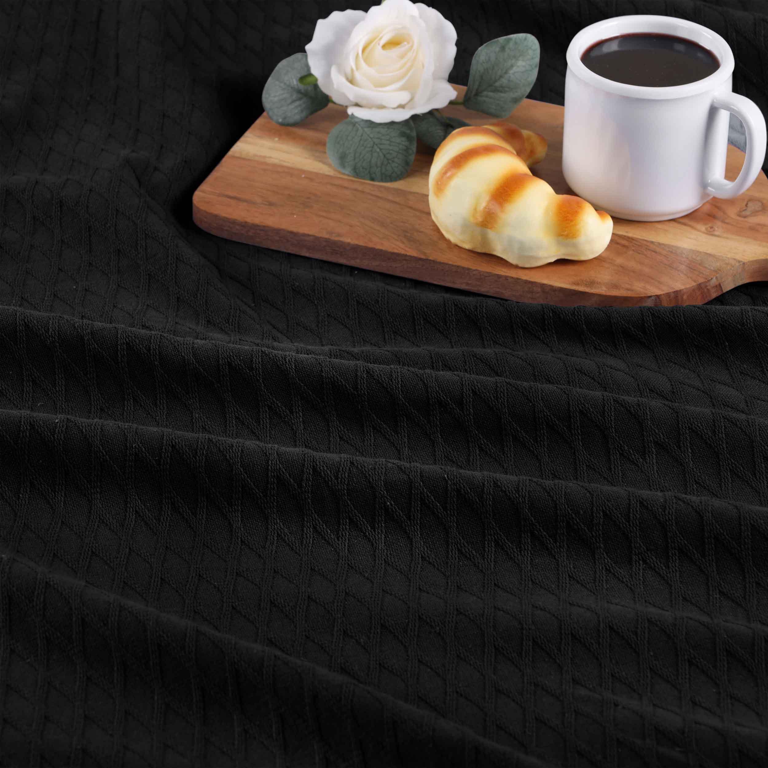 Diamond Weave Modern Classic Geometric All-Season Cotton Blanket