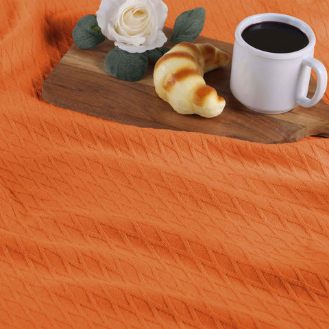 100% Cotton Thermal Blanket – Diamond Weave All-Season, Lightweight & Breathable
