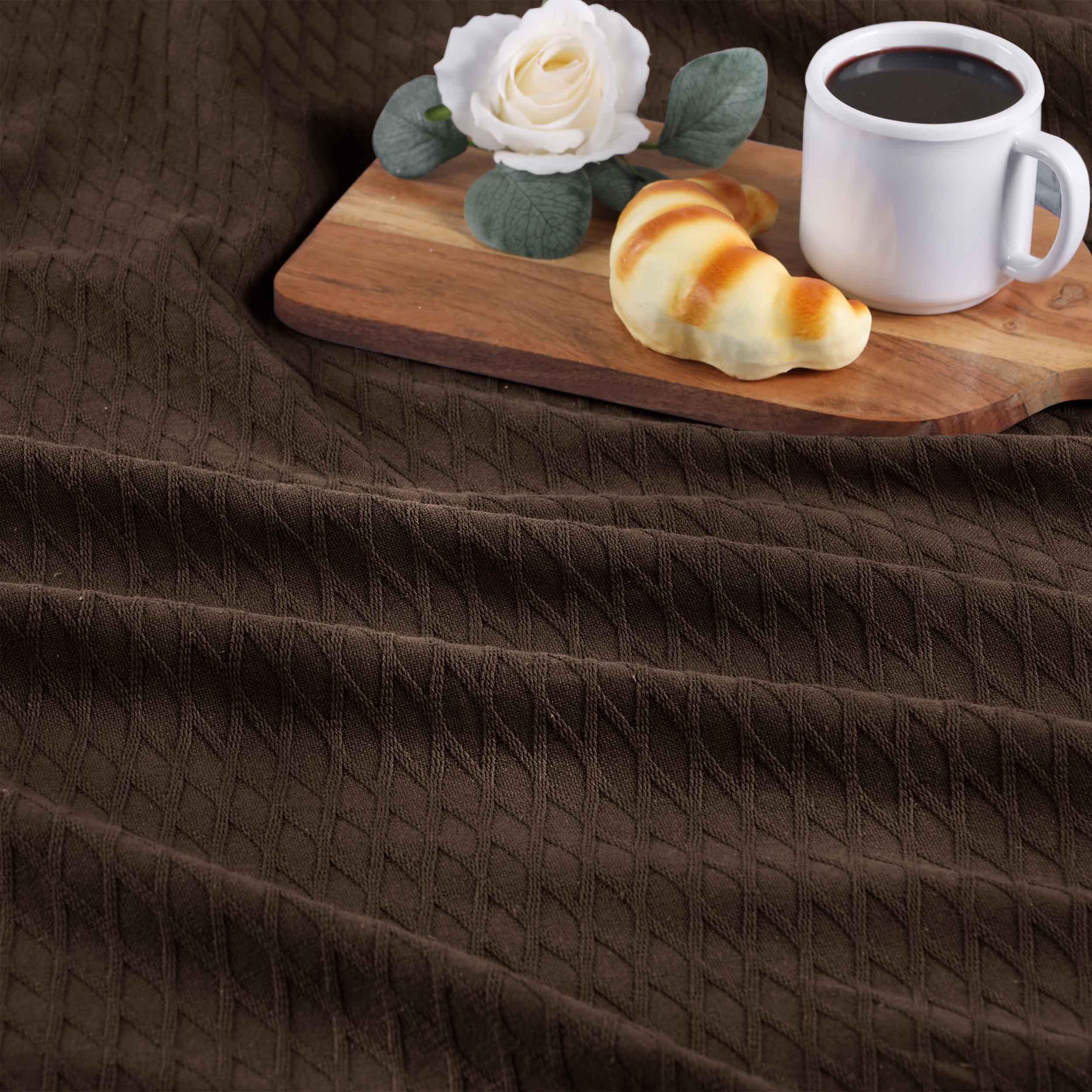 Diamond Weave Modern Classic Geometric All-Season Cotton Blanket