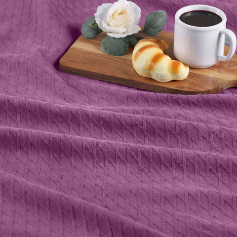 100% Cotton Thermal Blanket – Diamond Weave All-Season, Lightweight & Breathable