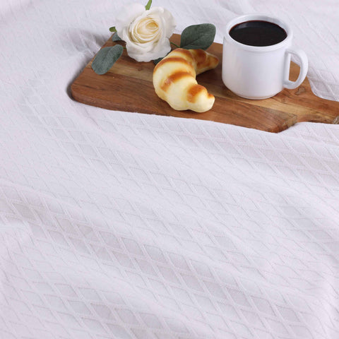 100% Cotton Thermal Blanket – Diamond Weave All-Season, Lightweight & Breathable