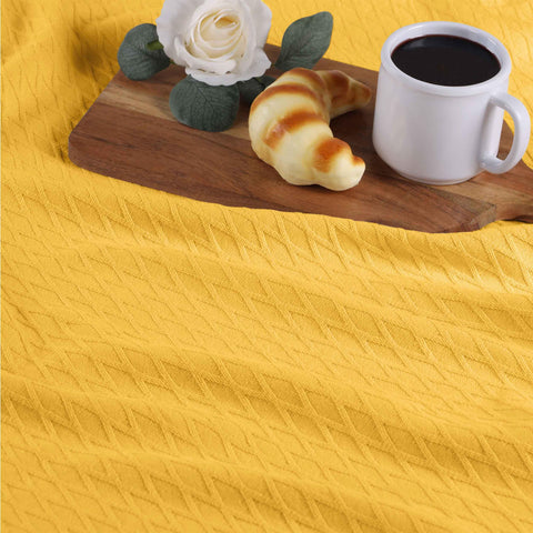 100% Cotton Thermal Blanket – Diamond Weave All-Season, Lightweight & Breathable