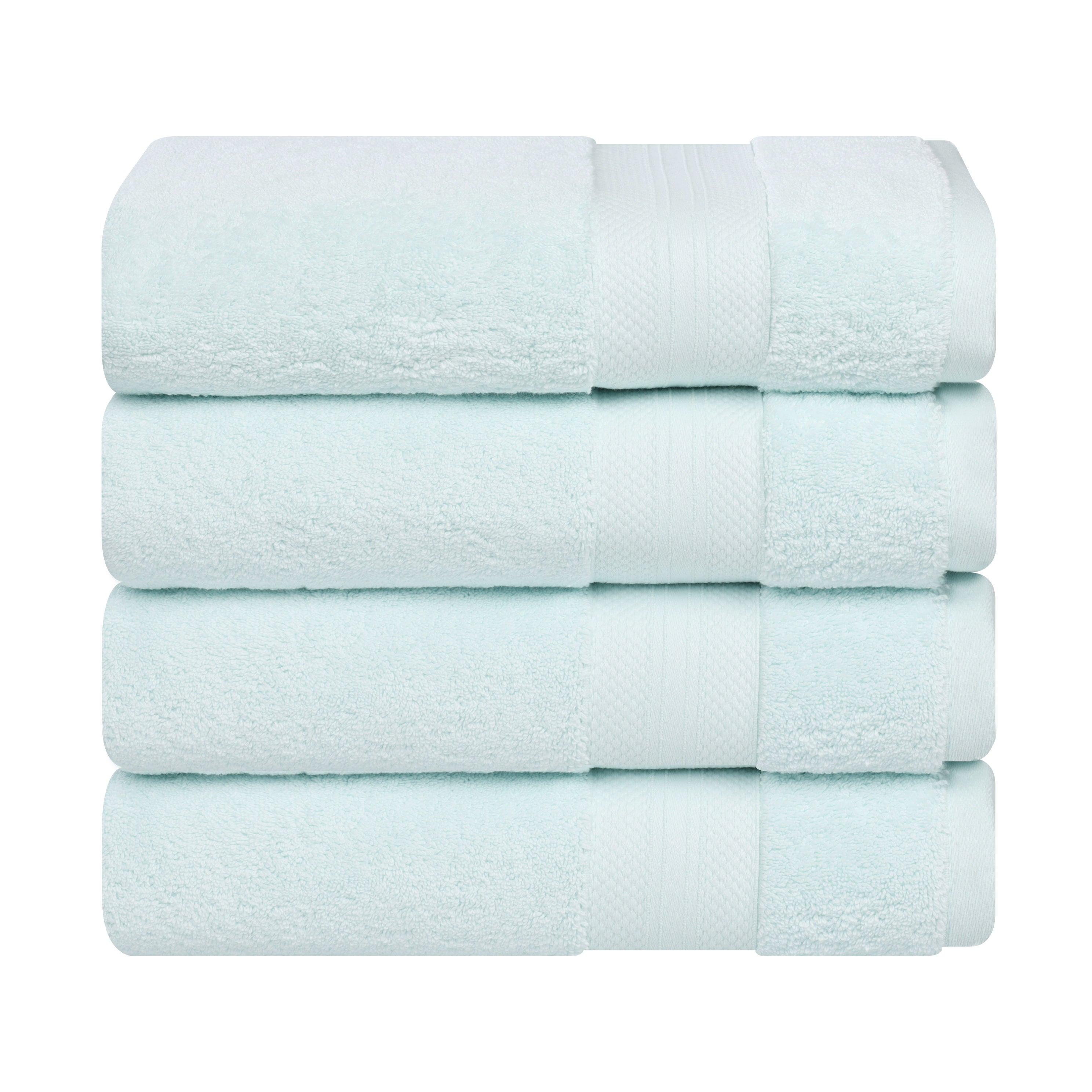 Aria Turkish Cotton Solid Heavyweight Plush Bath Towel Set of 4