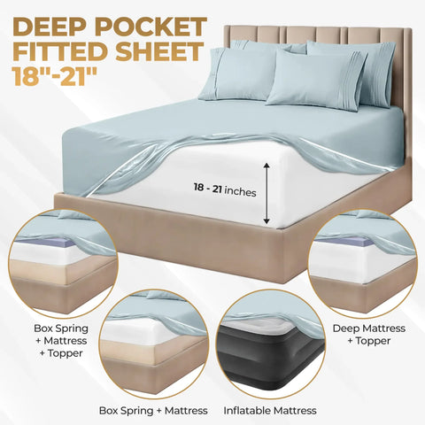 1000 Thread Count Egyptian Cotton Sateen Sheet Set