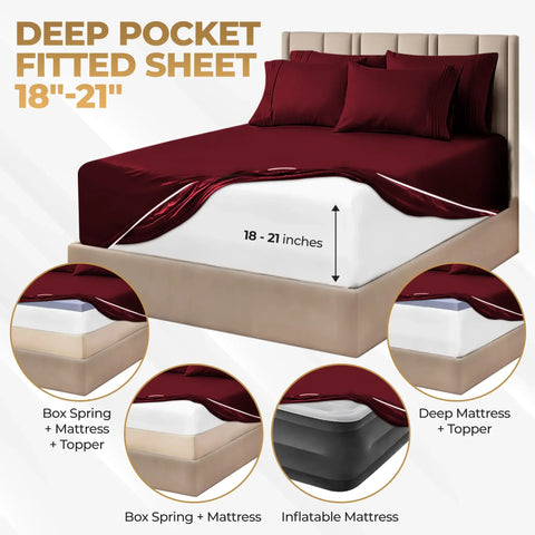 1000 Thread Count Egyptian Cotton Sateen Sheet Set