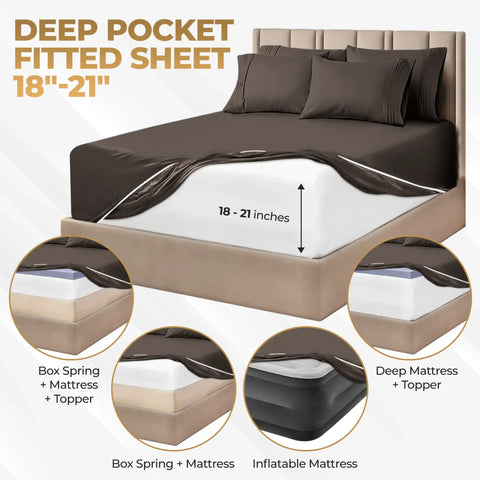 1000 Thread Count Egyptian Cotton Sateen Sheet Set