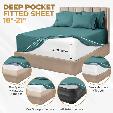 1000 Thread Count Egyptian Cotton Sateen Sheet Set