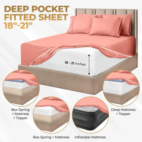 1000 Thread Count Egyptian Cotton Sateen Sheet Set