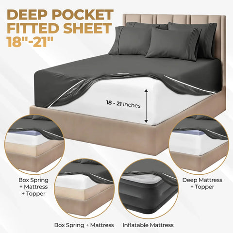 1000 Thread Count Egyptian Cotton Sateen Sheet Set