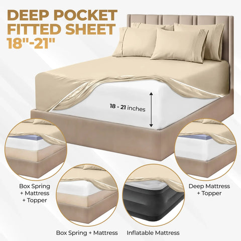 1000 Thread Count Egyptian Cotton Sateen Sheet Set