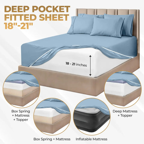 1000 Thread Count Egyptian Cotton Sateen Sheet Set