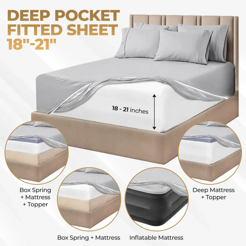 1000 Thread Count Egyptian Cotton Sateen Sheet Set