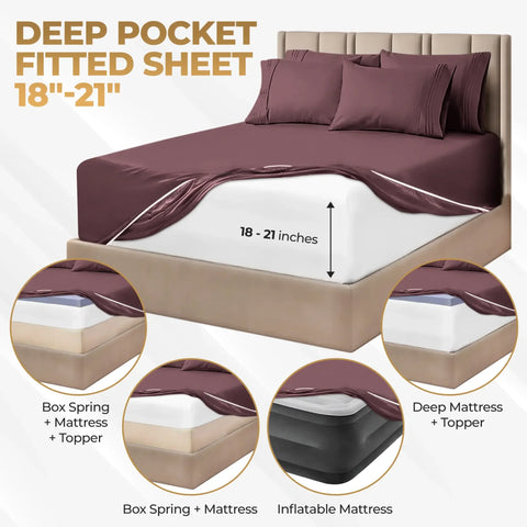 1000 Thread Count Egyptian Cotton Sateen Sheet Set
